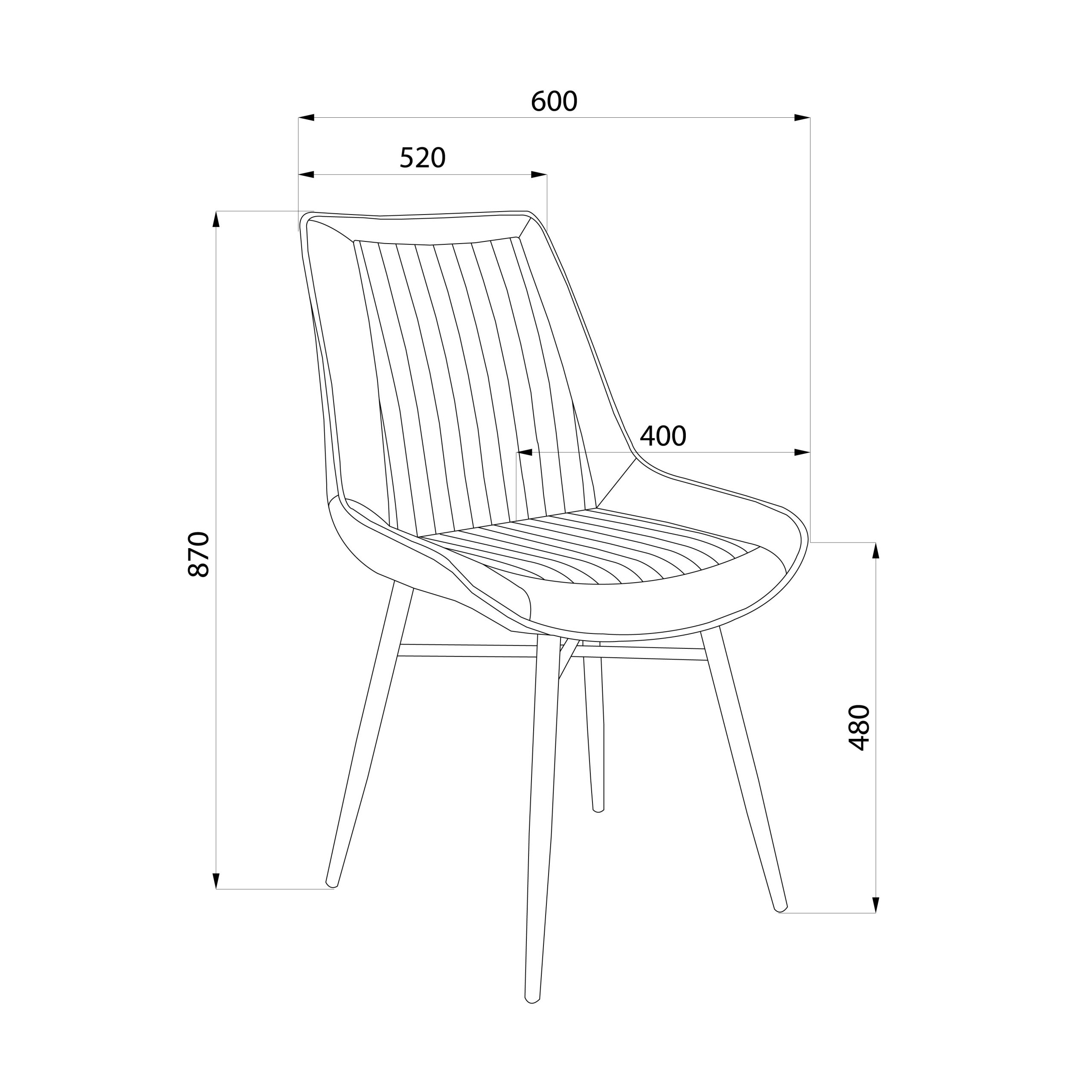 Стул Devis, бежевый велюр Bluvel 38/черный