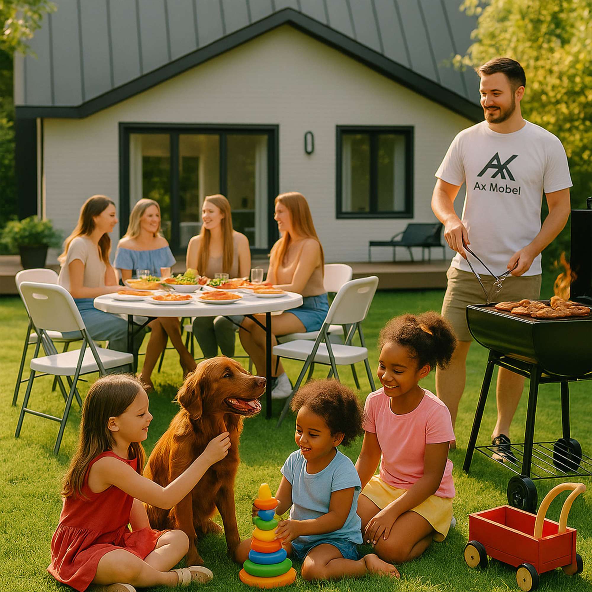 Стол складной D122*74, белый