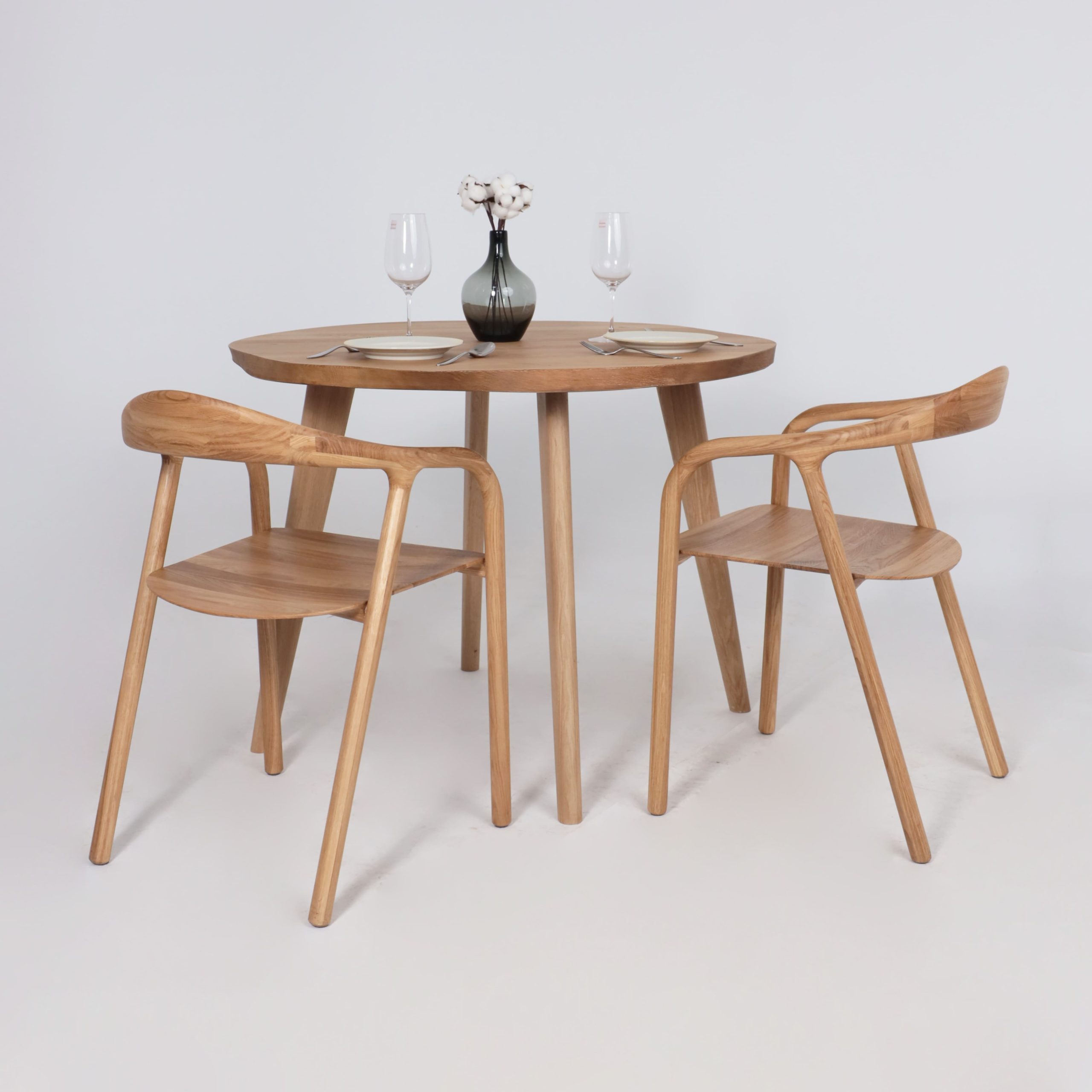 Стол НЕМО, d100*75 дуб натуральный/дуб натуральный (ПР-4 DSW (Т37) (03) КС-60 массив)