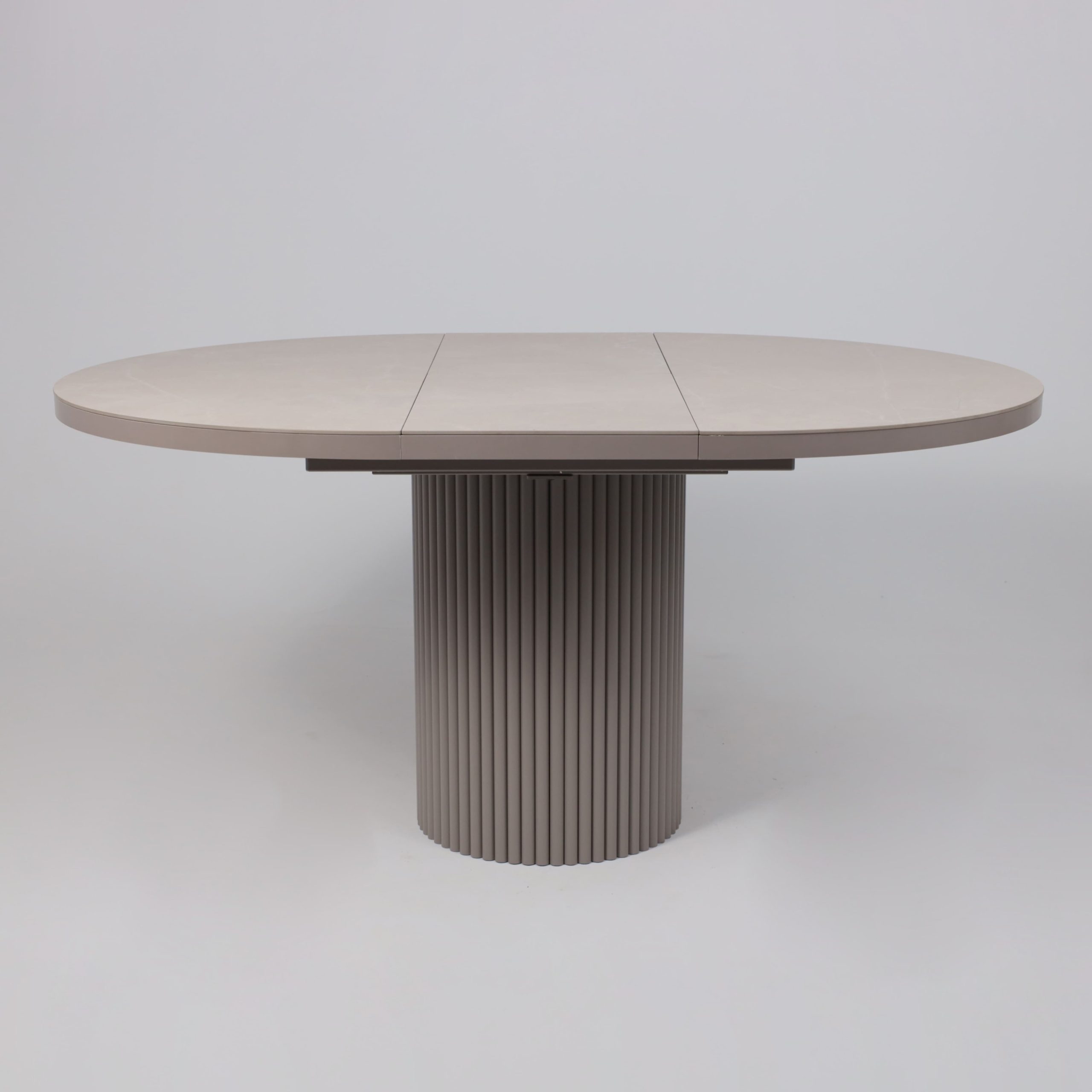 Стол ASKAR ROUND SLIDE-116, раздвижной круглый 116(156), BAYONA IVORY PREMIUM CER/Капучино