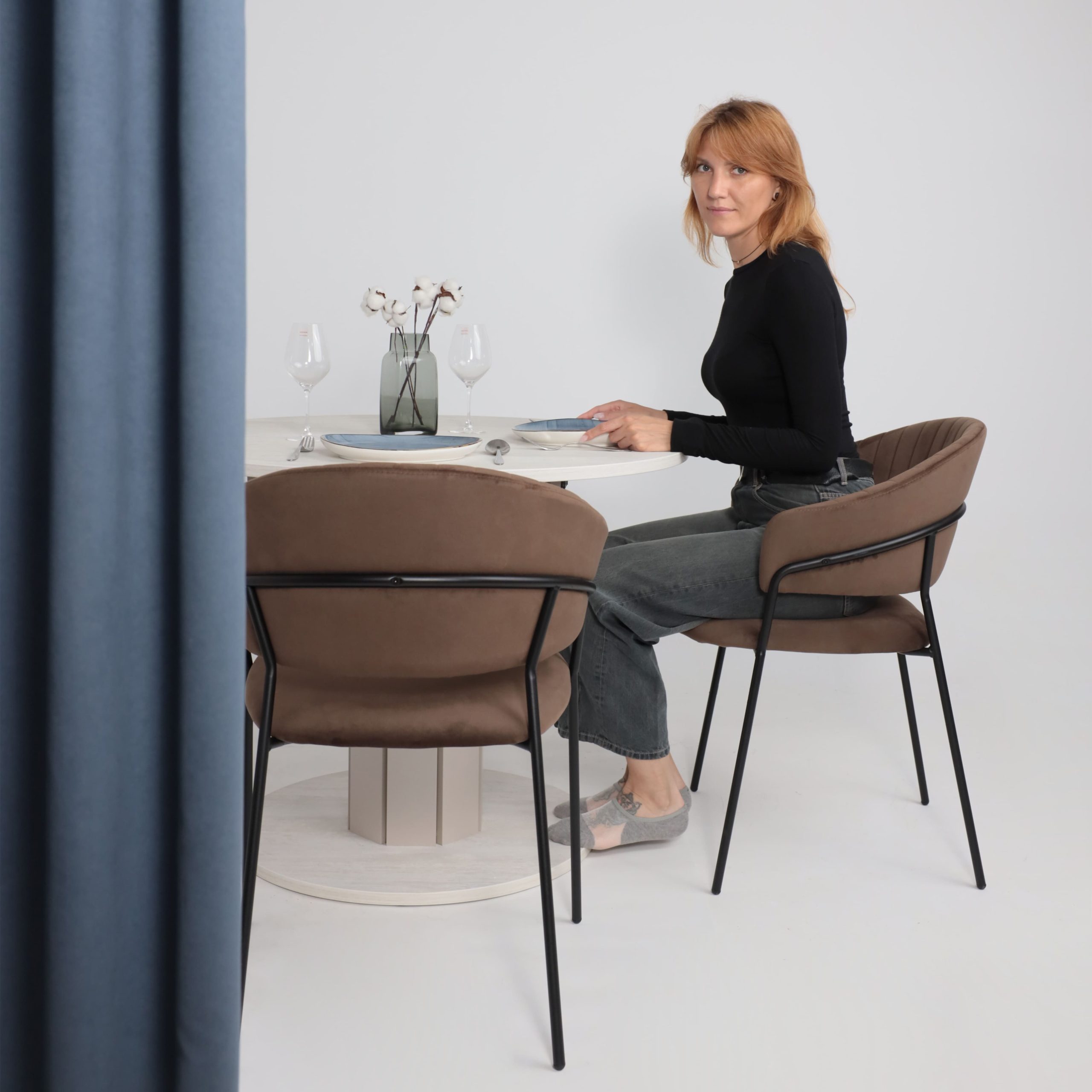 Стол раздвижной на опоре ONTARIO,1000(1300)*760*1000, (ледяное дерево/персидский жемчуг)