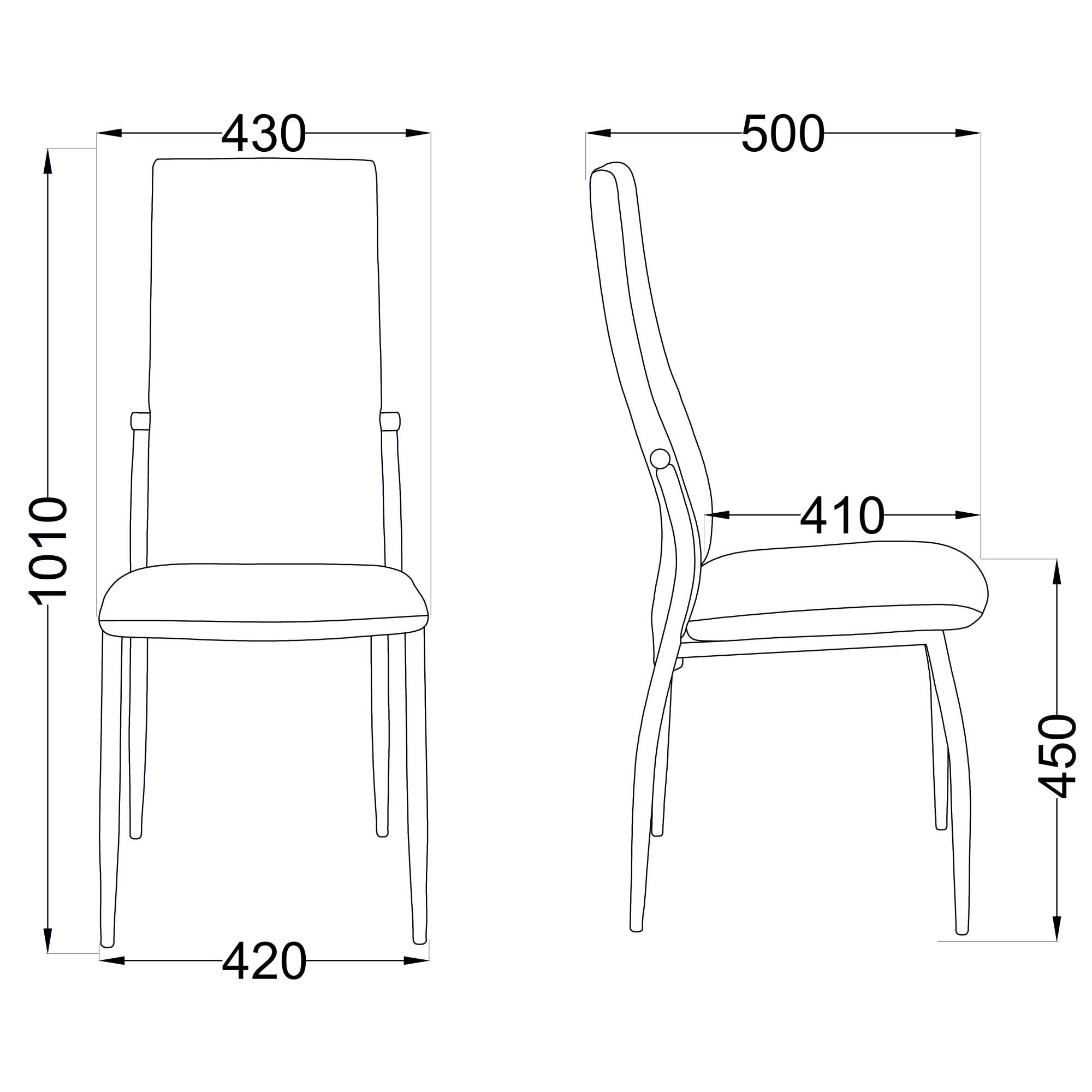Стул DENVER, экокожа, серый PU 611/черный