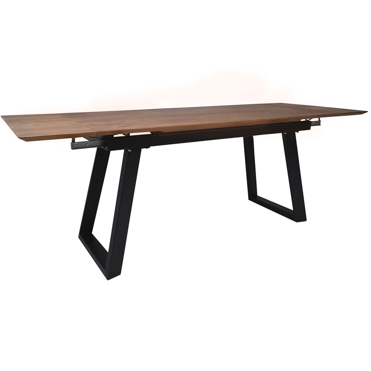 Стол САНГАЙ раздвижной, 160(220)*80*80, дуб мореный/ черный (ПрР-7 DSW (02) ТрН/Р-80)