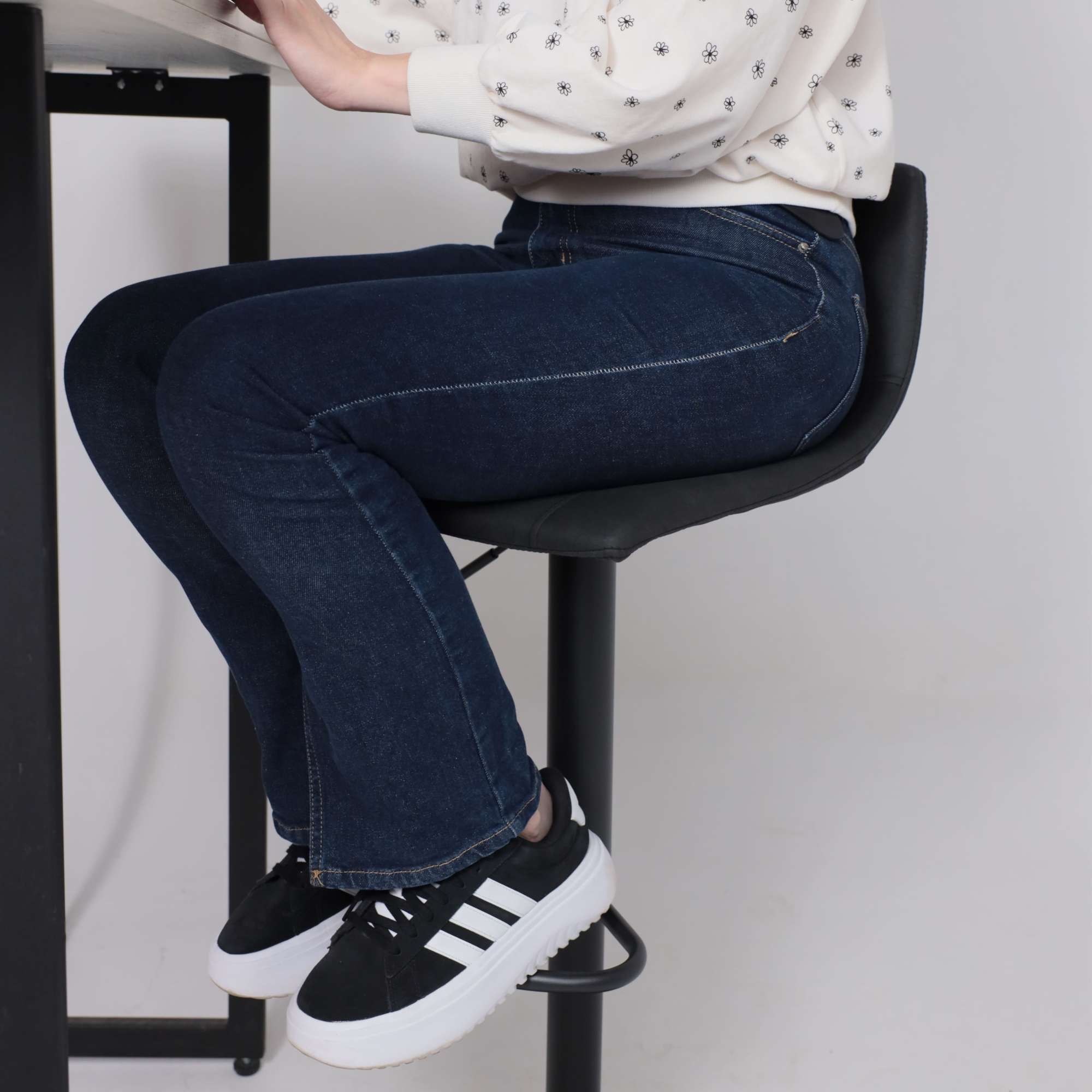 Стул барный BEN, ткань,  черный/черный