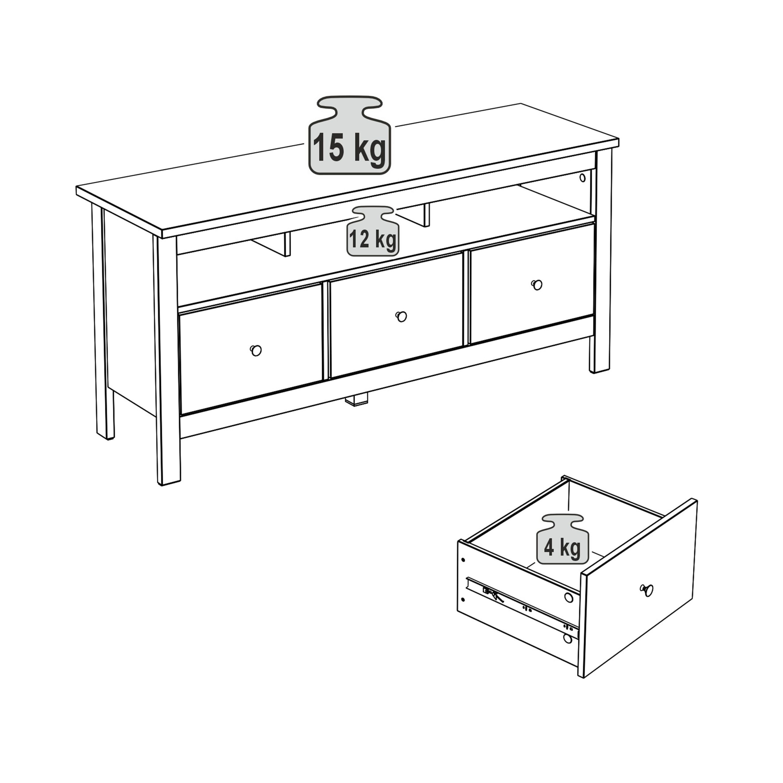 Тумба САГА 3 ящика, белая/ясень (2.08.03.090.14 RU)