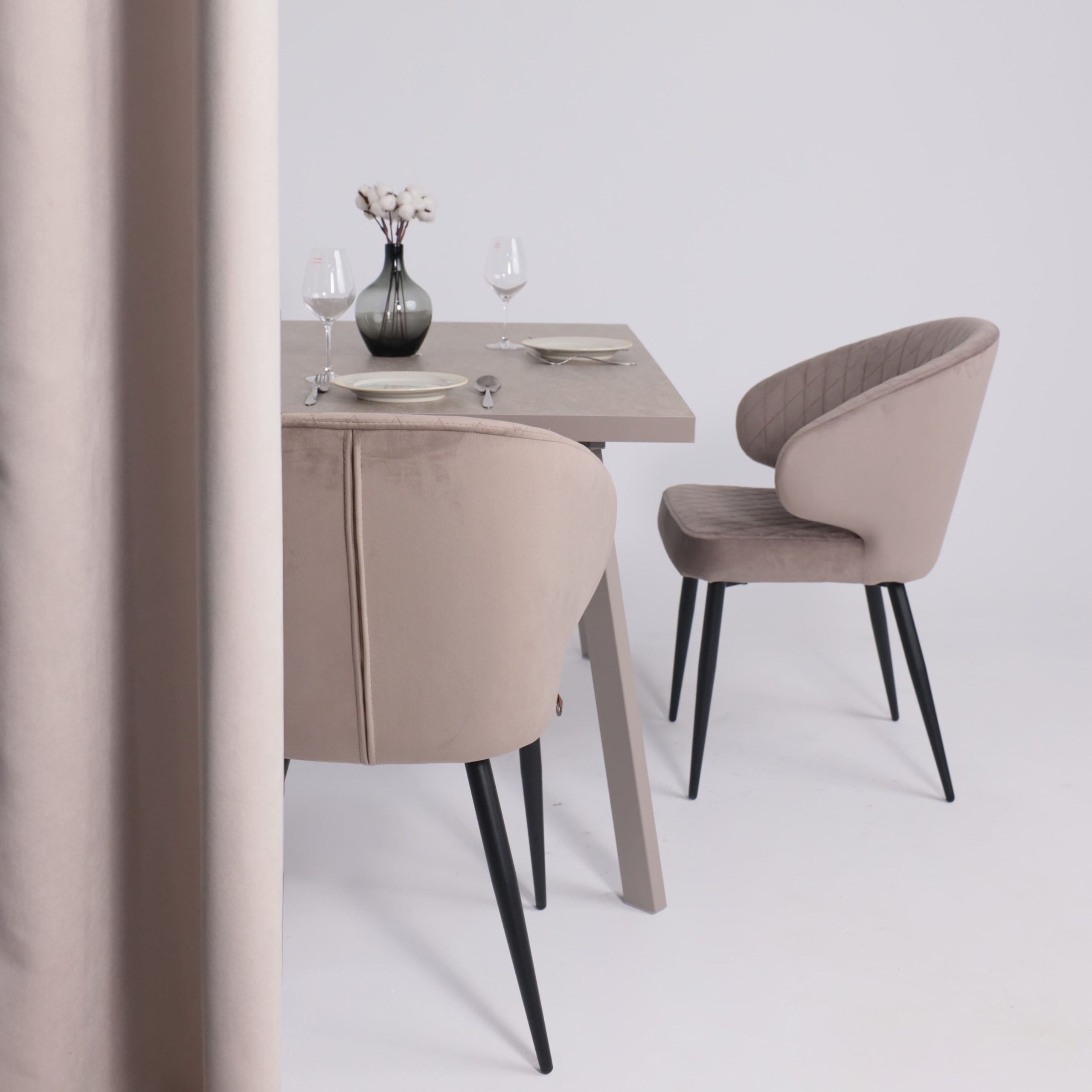 Стол BORG-140, раздвижной 140(180)х85, Бежевый камень-HPL/Капучино