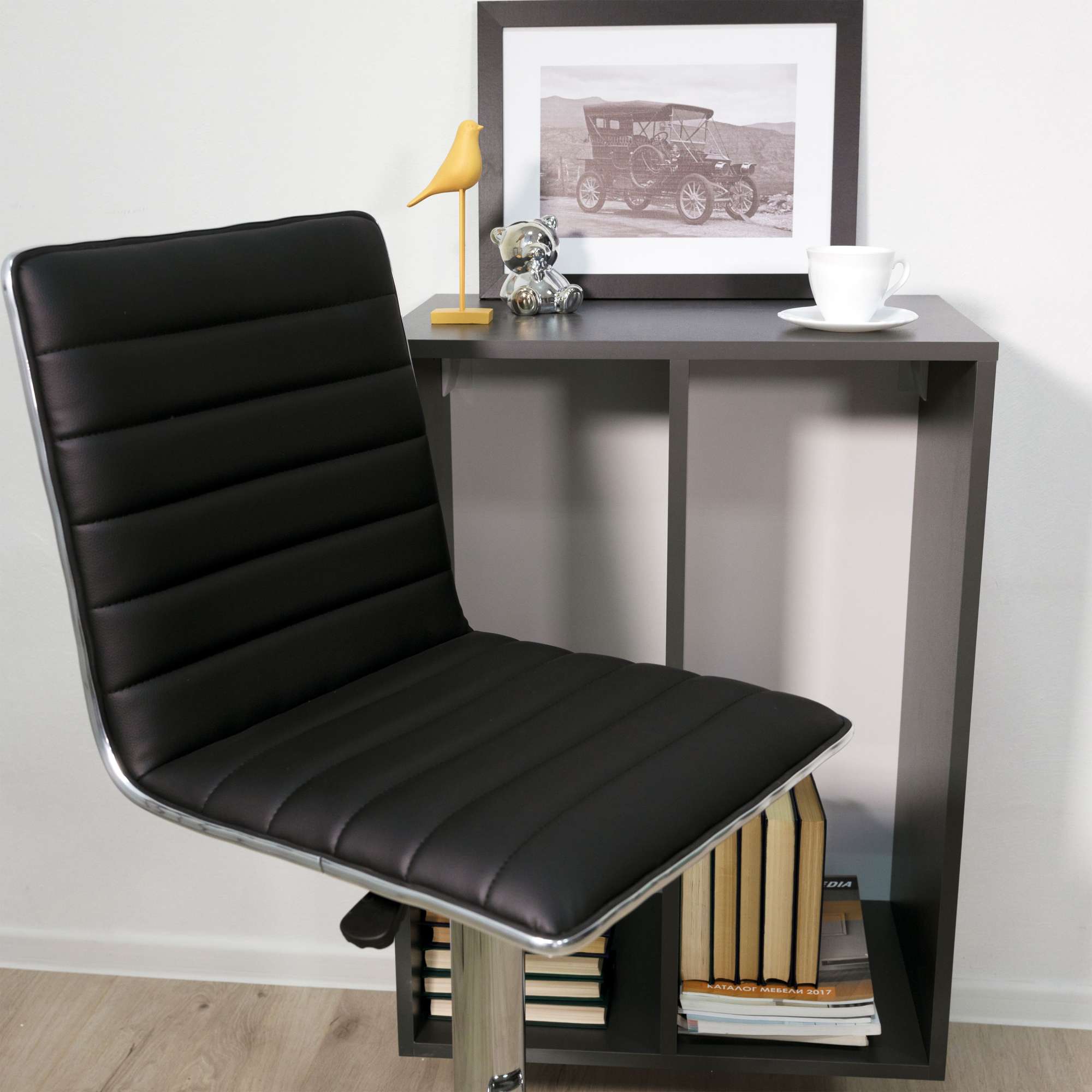 Стул барный DARSY, экокожа, черный/хром