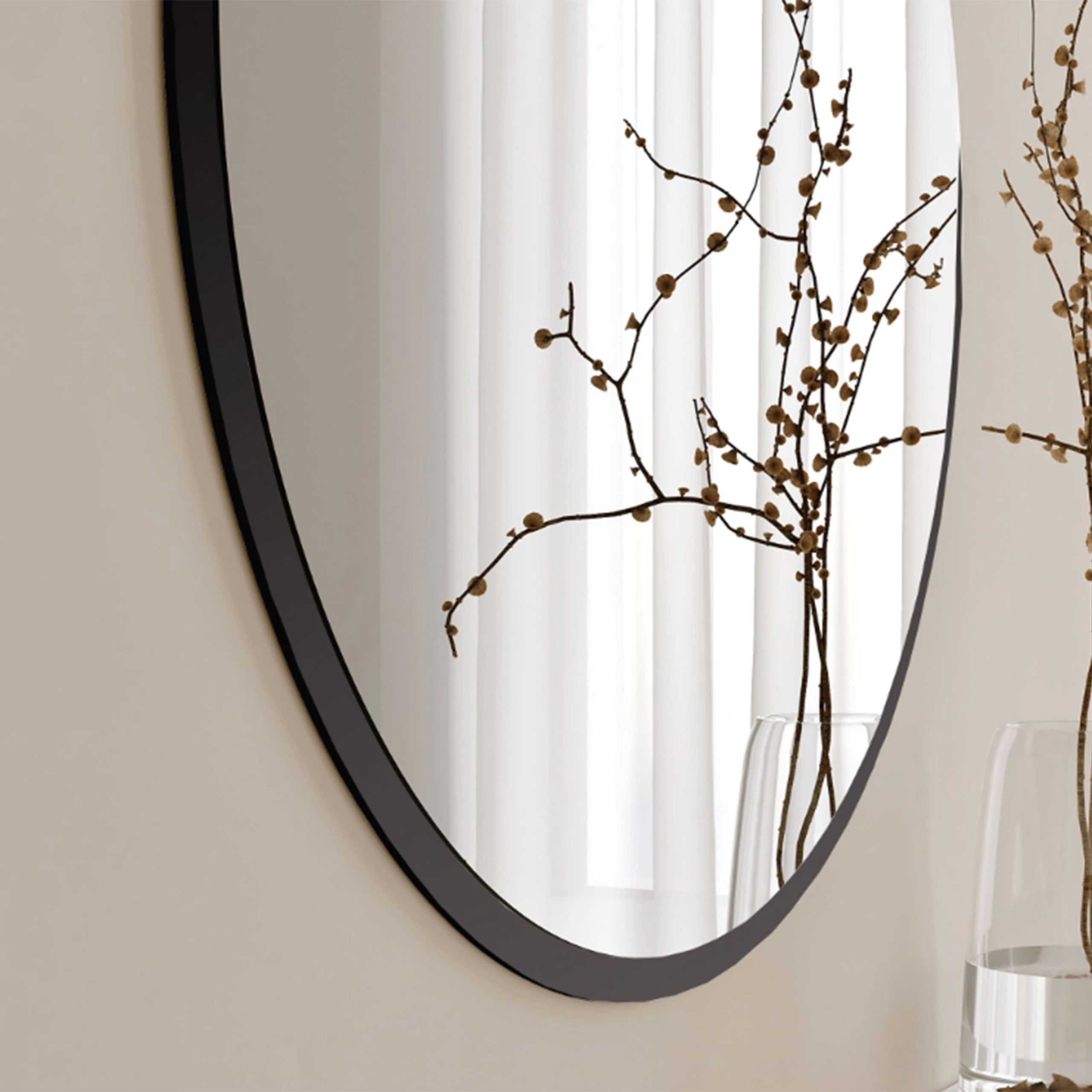 Зеркало подвесное GLOW,600*600, черный