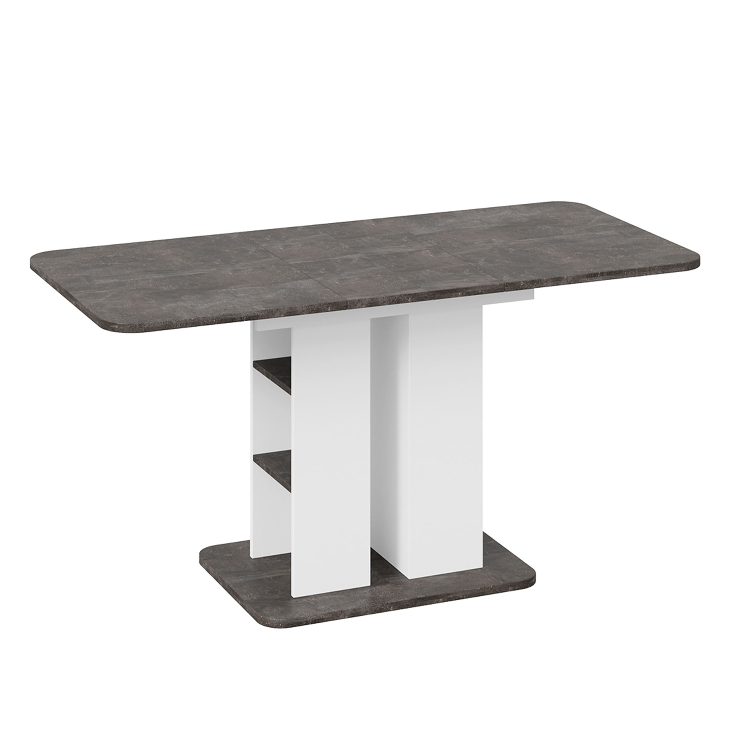 Стол обеденный МЮНХЕН Тип 2, 1100(1490)*700, ателье темный/белый ясень