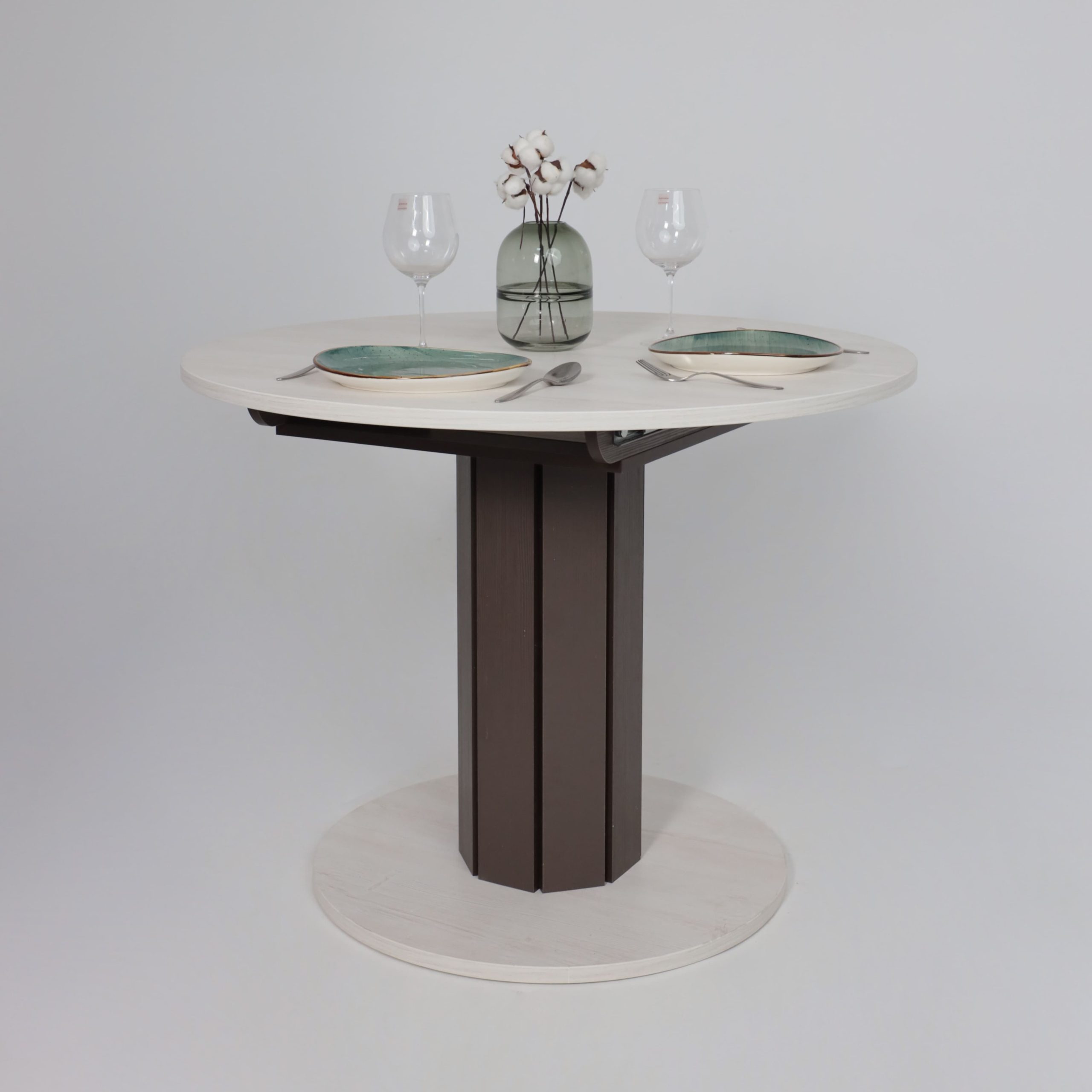 Стол раздвижной на опоре ONTARIO,1000(1300)*760*1000, (сосна каньон/коричневый)