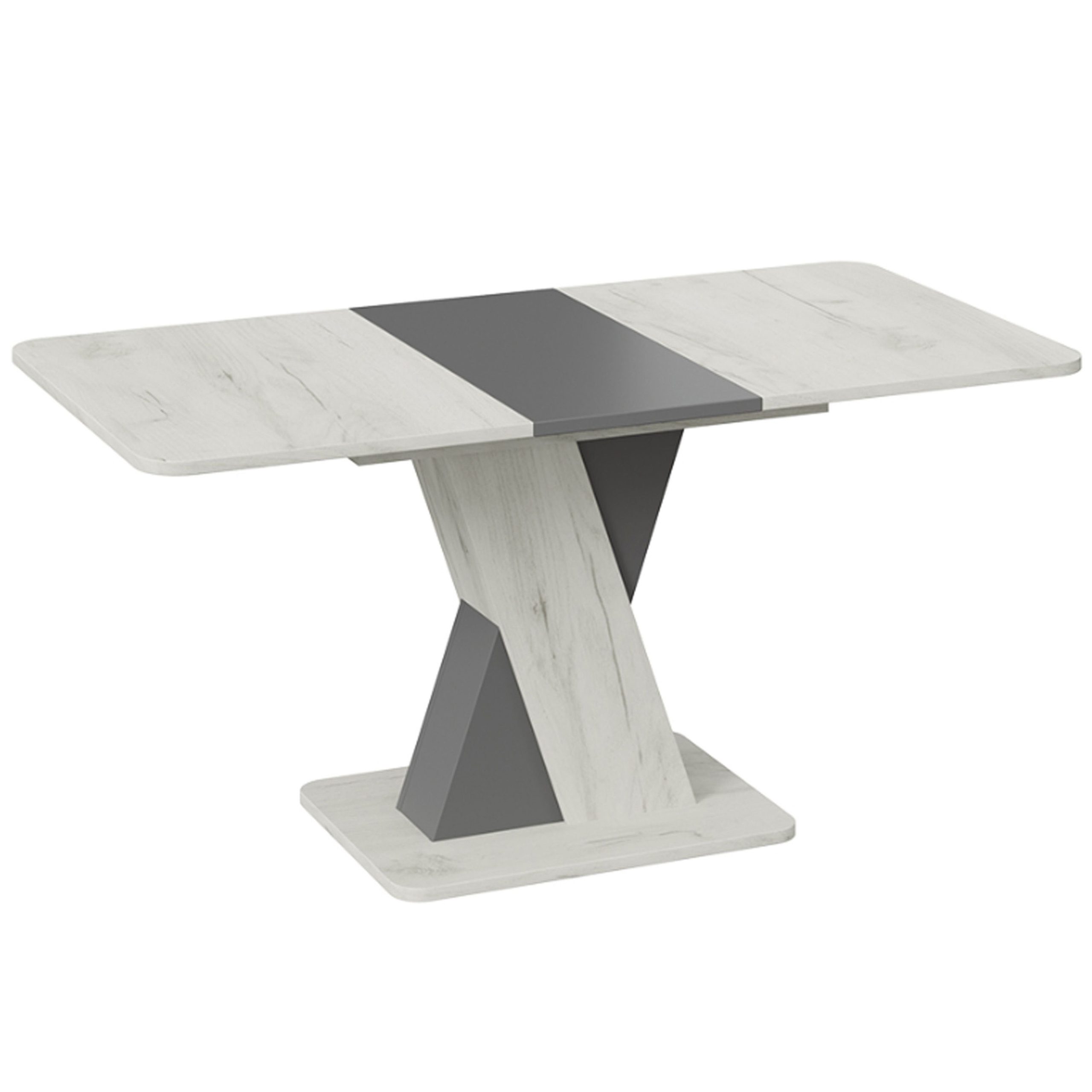 Стол обеденный ЛЮКСЕМБУРГ Тип 3, 1201(1581)*800, дуб крафт белый/серый