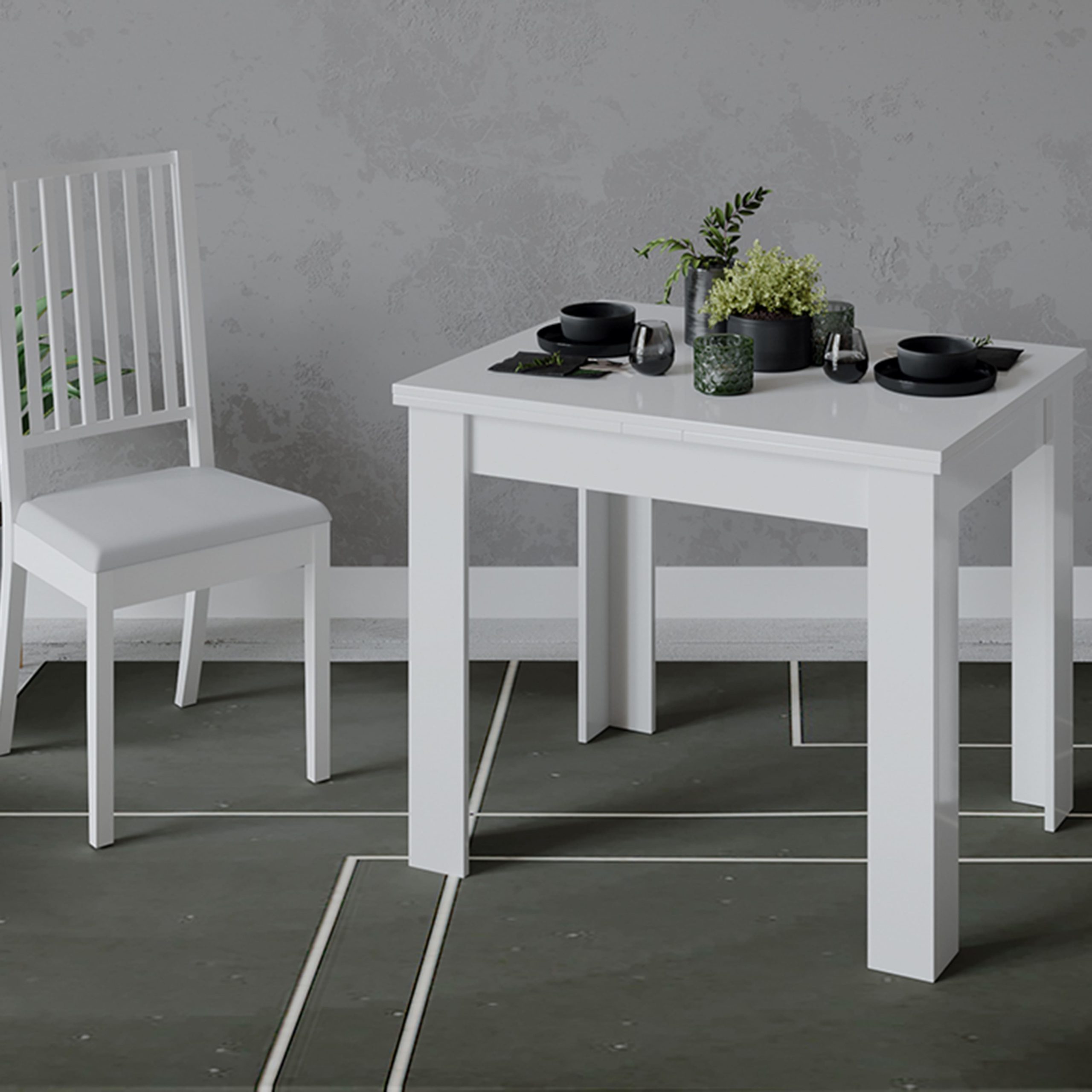 Стол раздвижной ПРОМО Тип 3, 900(1698)*670, белый/белый