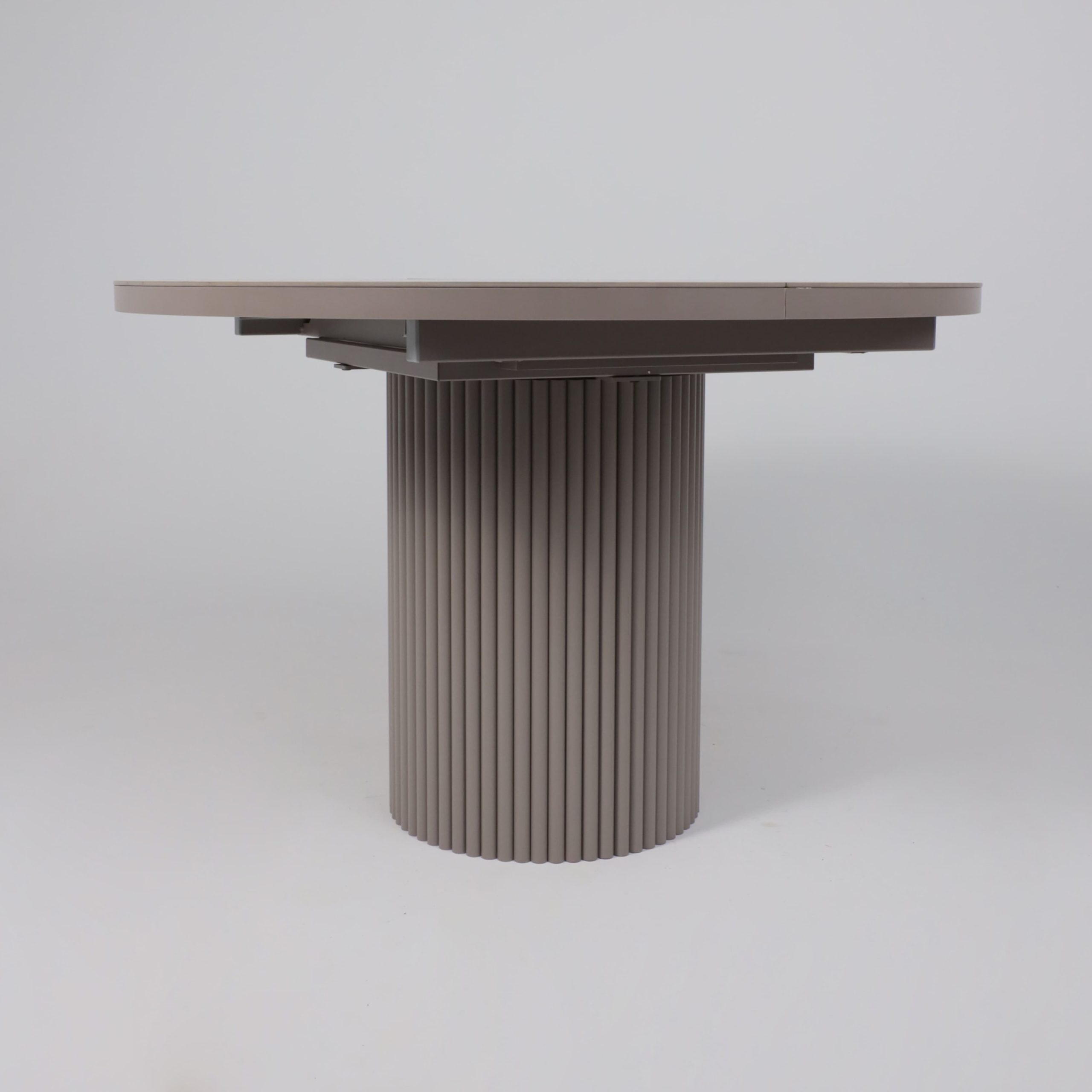 Стол ASKAR ROUND SLIDE-116, раздвижной круглый 116(156), BAYONA IVORY PREMIUM CER/Капучино