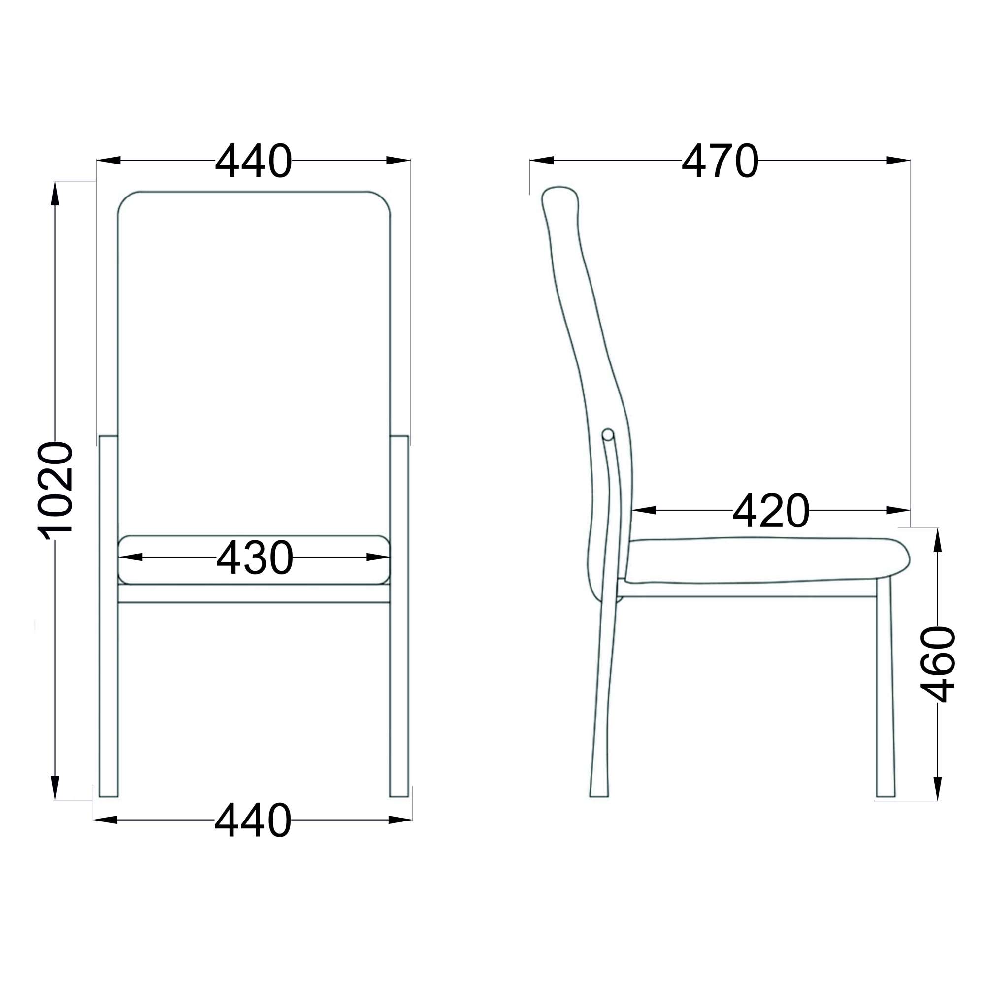 Стул DENVER, экокожа, черный PU 605/хром