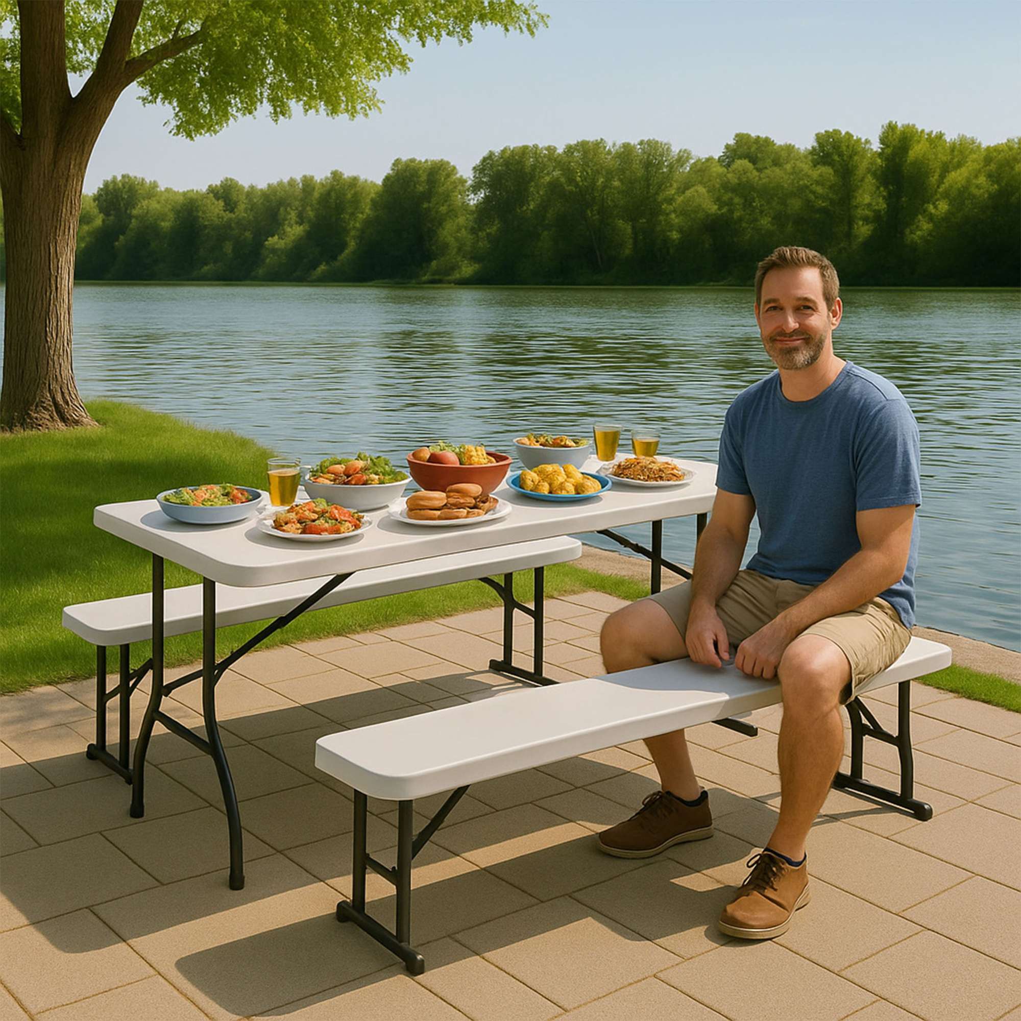 Стол складной 180*75,5*73, белый