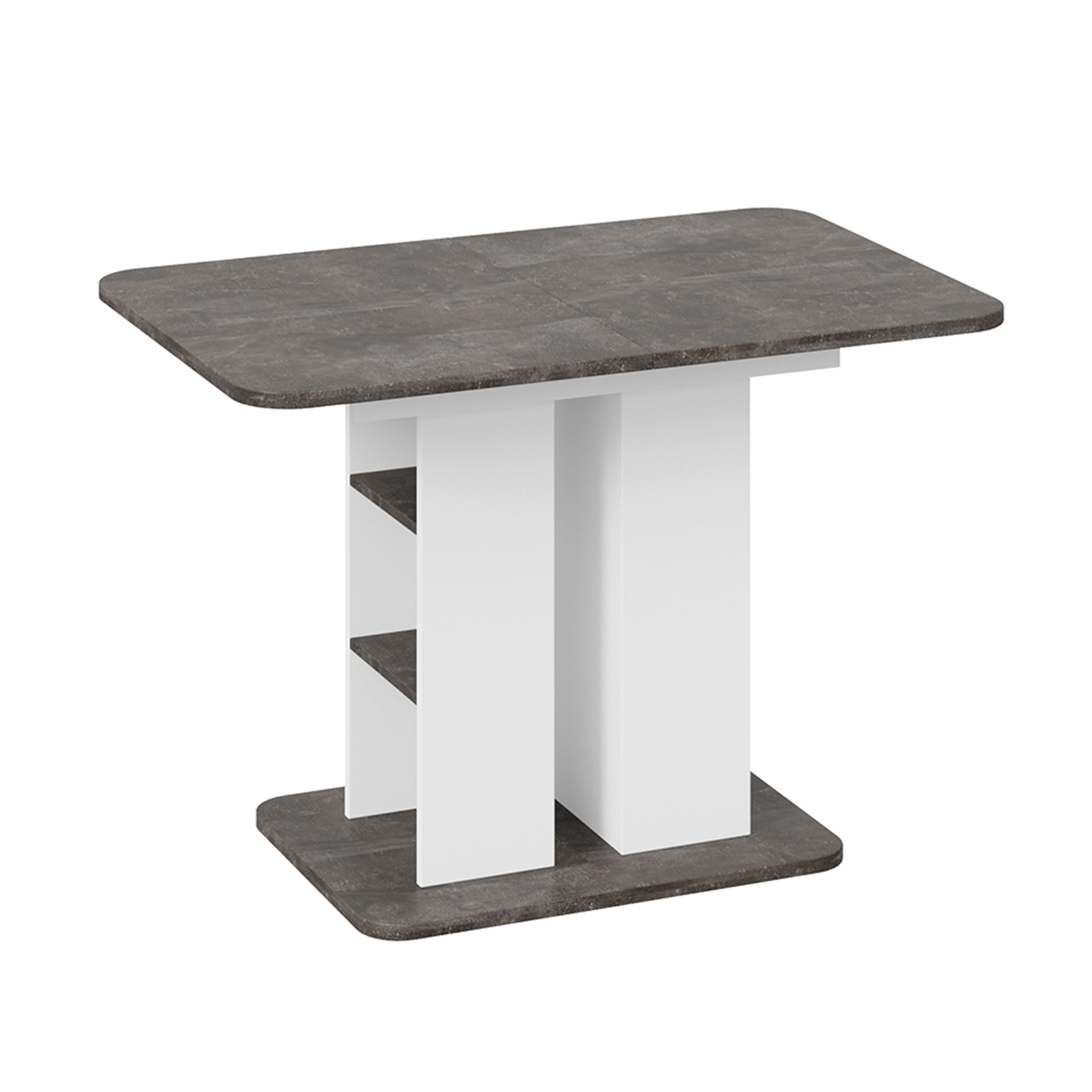 Стол обеденный МЮНХЕН Тип 2, 1100(1490)*700, ателье темный/белый ясень