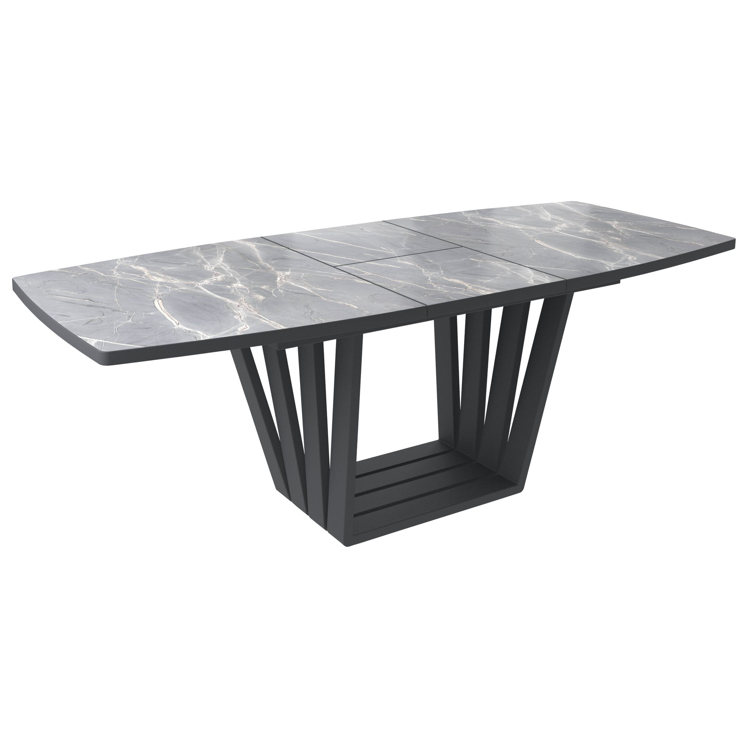 Стол KAMERON раздвижной, 1600(2050)*900 HPL-пластик Серый камень Manaus/черный