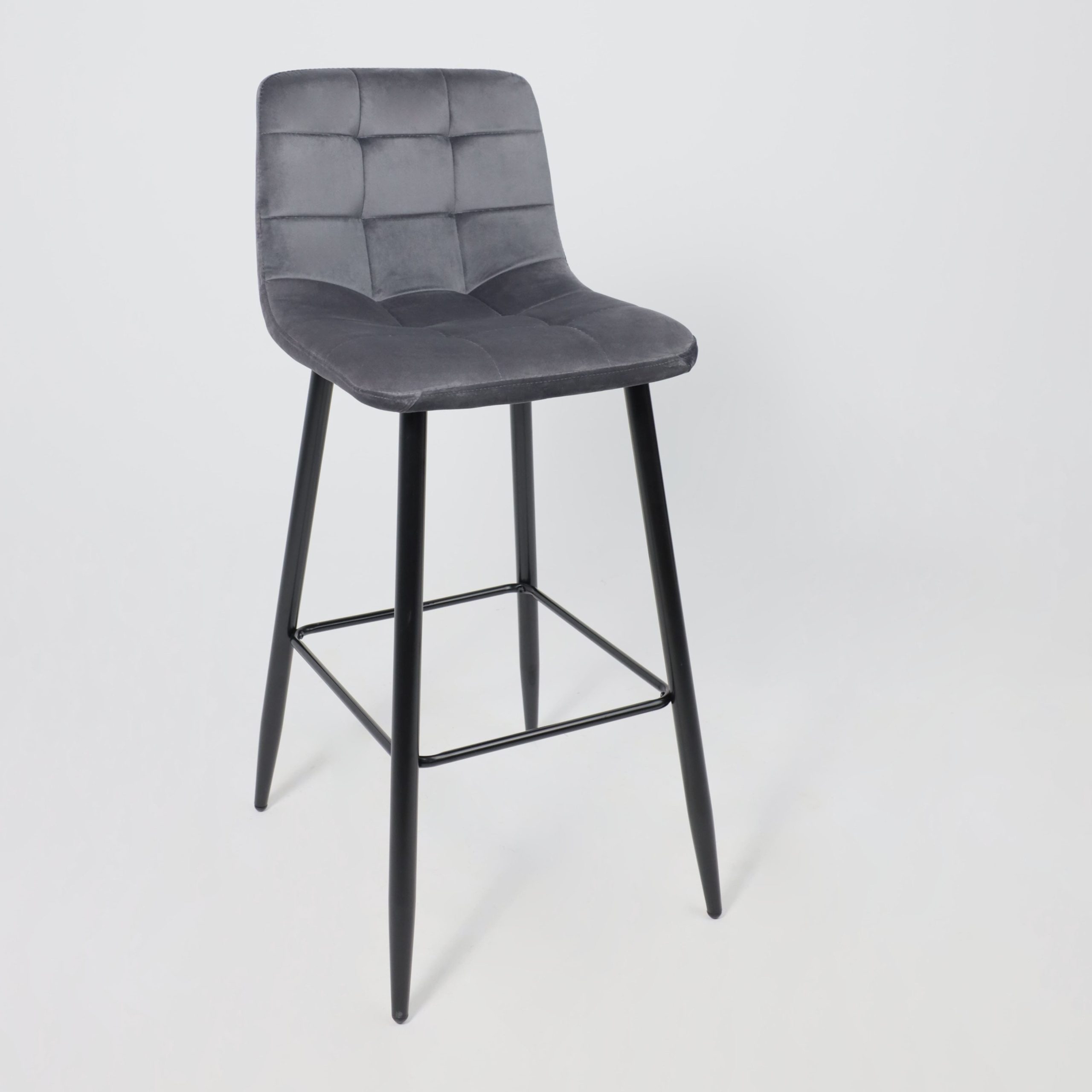 Стул STELLA, барный, серый велюр HLR21/черный