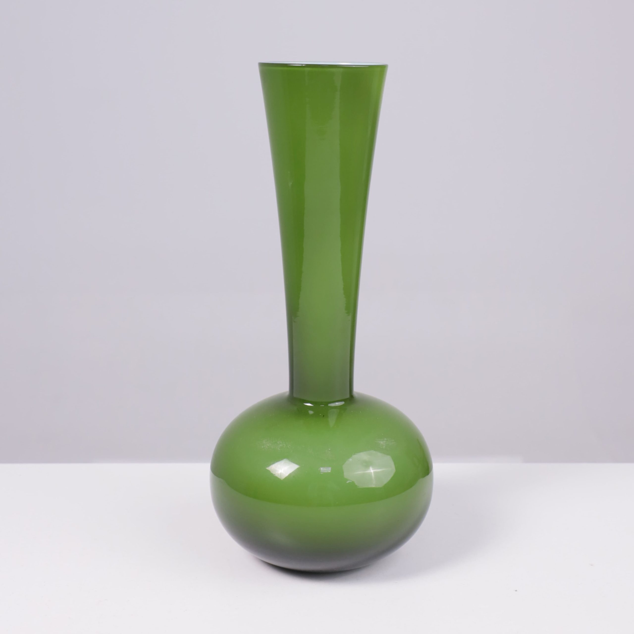 Ваза керамическая FLORA, зеленый, 8*32см