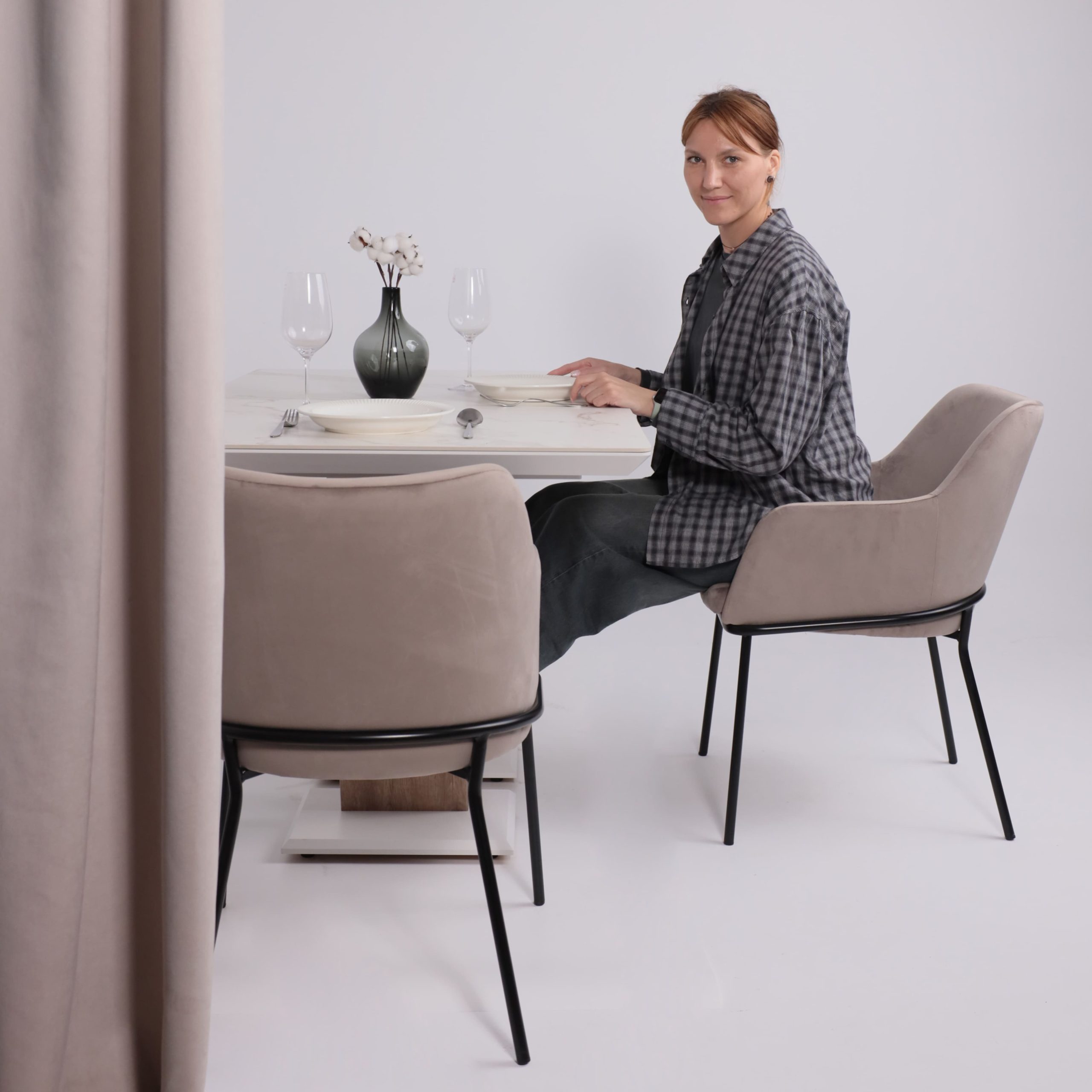 Стол ТОРОНТО, керамика 0 кат. 1400(1715)*800, Камень белый Greys white/Ель умбра