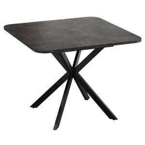 Стол раздвижной ЛИССАБОН Тип 1, 1000(1315)х1001х750, черные опоры/ателье темный