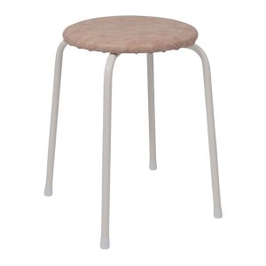 Табурет круглый "Пенек легкий 180", с ЛДСП,  бежевый/белый