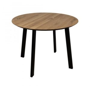 Стол ЭЛЬБРУС, d100*74, дуб натуральный/черный (ПР-4 DSW (Т27) (02) КС-60)