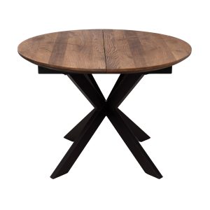 Стол РАУНД раздвижной, d110(150)*75, дуб мореный/черный (ПрР-4 DSW (02) КСЕ/Р-80)