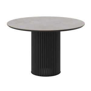 Стол ASKAR ROUND-116, нераздвижной круглый 116, AVENUE GREY PREMIUM CER/Черный