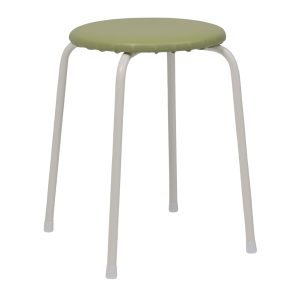 Табурет круглый "Пенек легкий 180", с ЛДСП, оливковый/белый