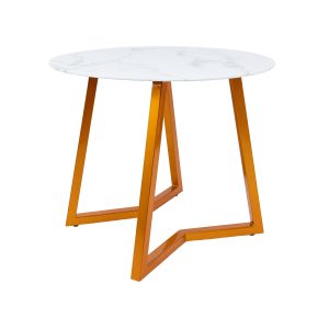 Стол GOLDIE, d 90*76, (Мрамор/золотой)