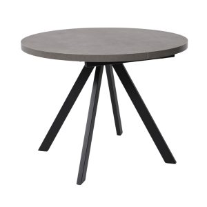 Стол RONDO М-100, круглый раздвижной 100(135), ДЫМЧАТАЯ КЕРАМИКА/Черный