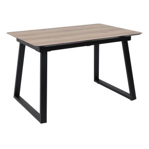 Стол AV 1208, HPL+МДФ,  раздвижной 1200 (1600)*800 Дуб Делано натуральный/черный