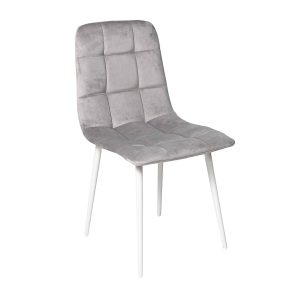 Стул AV 406-N, светло-серый бархат H-09/белый