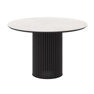 Стол ASKAR ROUND-116, нераздвижной круглый 116, KRATER PERLA PREMIUM CER/Черный