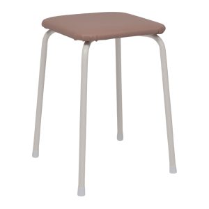 Табурет квадратный "Пенек легкий 184", с ЛДСП, пыльная роза/белый