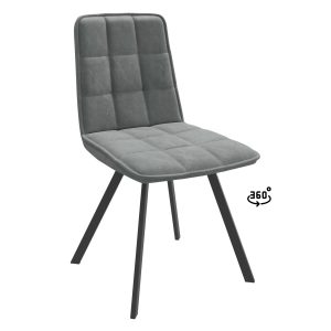 Стул ROM D-R 360, k10 Антрацит замша LUX/черный