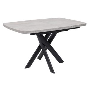 Стол LEONEL-130, раздвижной 130(165)х85, Серый сланец/Черный