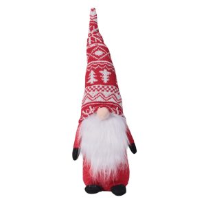 Интерьерное украшение "Гном с орнаментом", 40см, красный (RY-123)