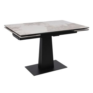 Стол AV 2119, МДФ+керамика, раздвижной 1200 (1800)*800 белый, глянцевый PANDORA/черный