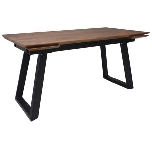 Стол САНГАЙ раздвижной, 136(196)*80*80, дуб мореный / черный (ПрР-7 DSW (02) ТрН/Р-80)