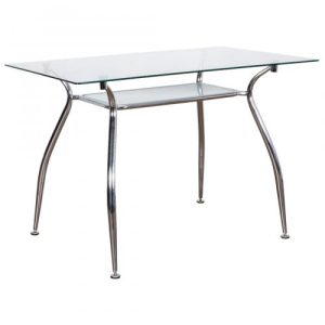 Стол PATRIZIA, хром/стекло, 1100*700*750*8/5