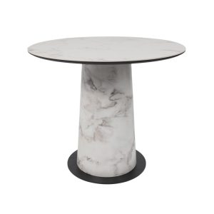 Стол AV 2317, МДФ+керамика, нераздвижной 900 натуральный, глянцевый GOLD JADE/черный+HPL Виктори натуральный