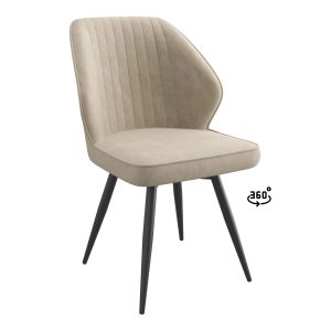 Стул MICHAEL-R1 360, k02 Латте замша LUXчерный