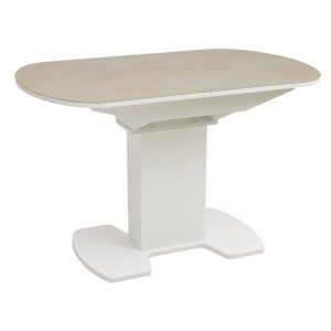 Стол КОРСИКА, фотопечать 1200(1515)*800, Мрамор бежевый 6/Белый матовый