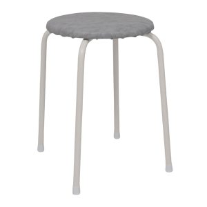 Табурет круглый "Пенек легкий 180", с ЛДСП, серый/белый