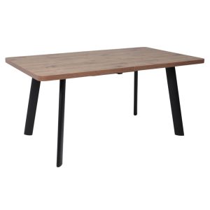 Стол LEON LUX RADIAL-160, раздвижной 160(205)х90, Дуб Веллингтон/Чёрный