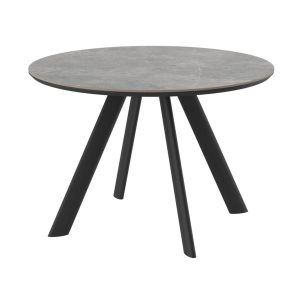Стол RONDY-116, круглый нераздвижной 116, DOLMEN GREY PREMIUM CER/Черный