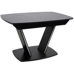 Стол ДРЕЗДЕН, пластик премиум 1300(1615)*800, Камень черный/Черный