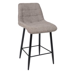 Стул BARON, барный, бежевый микровелюр/черный